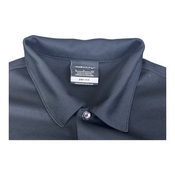 Nike Golf Dri Fit Lightning II F-35 Black Short Sleeve Polo Shirt Mens Small - Picture 13 of 13